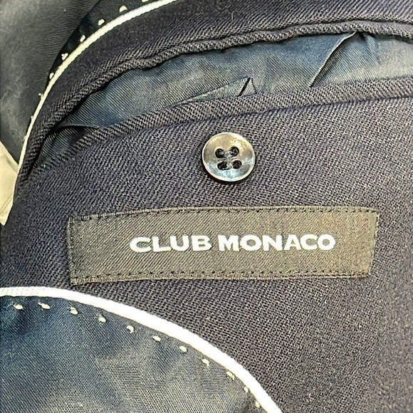 Club Monaco Navy Blue Blazer Suit Jacket Wool Mens Sz 40 - Picture 4 of 14